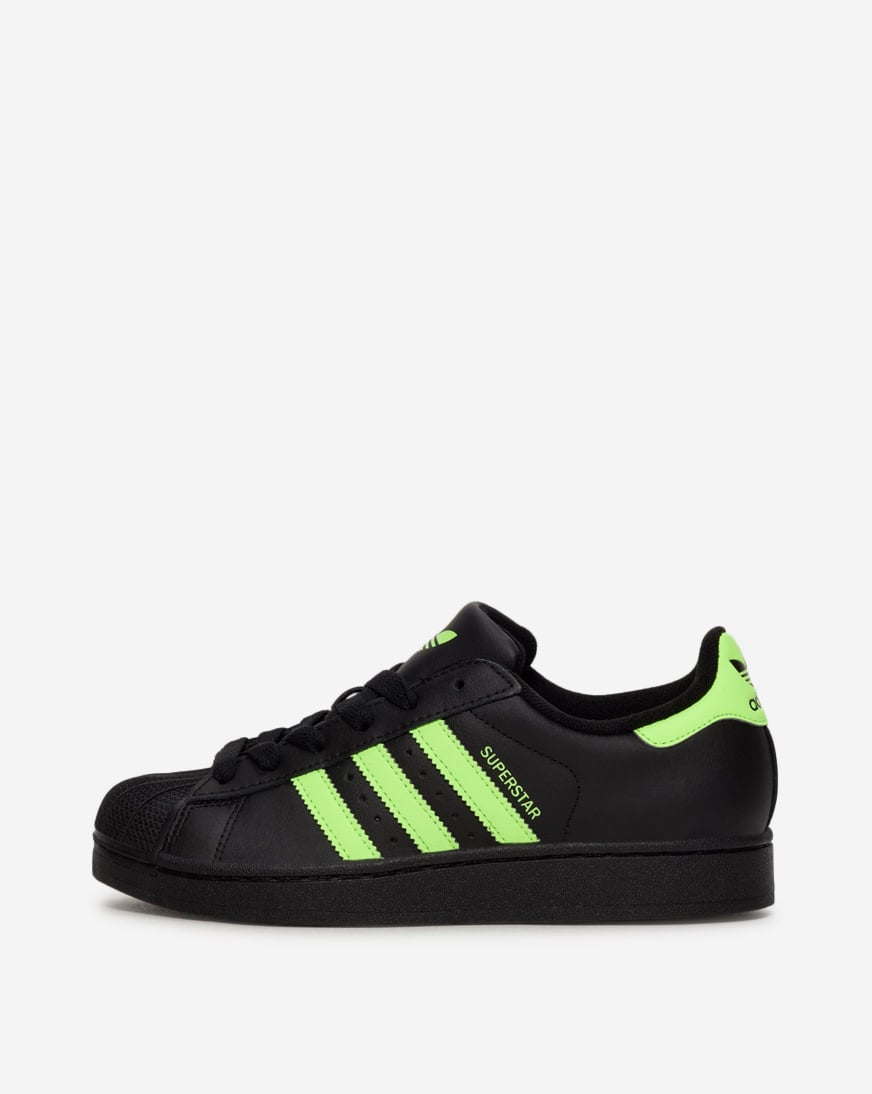 Grade School adidas Superstar II Core Black/Signal Green/Core Black / 4
