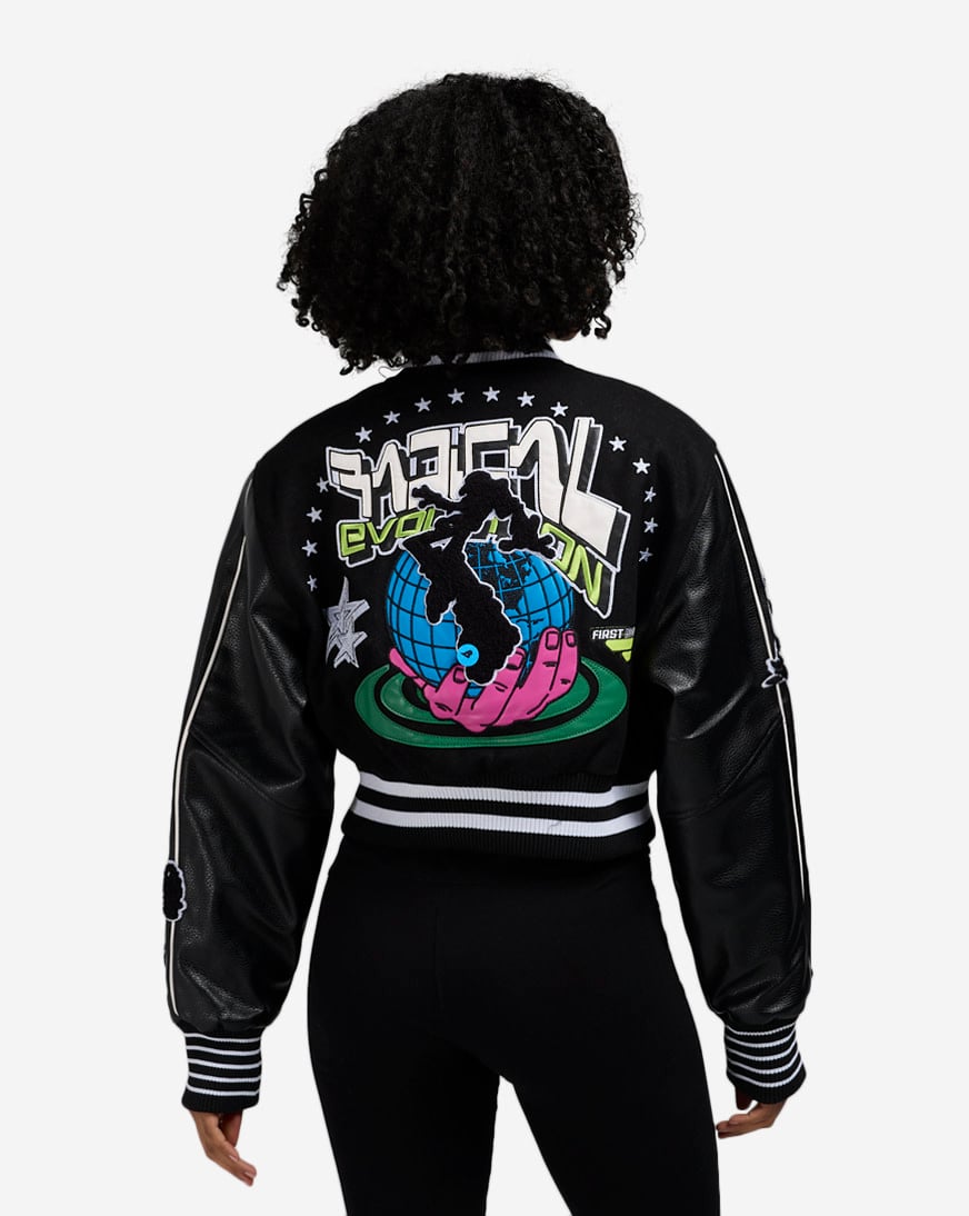 Shop First Row Evolution Varsity Jacket FRLJ0069S-BLK black