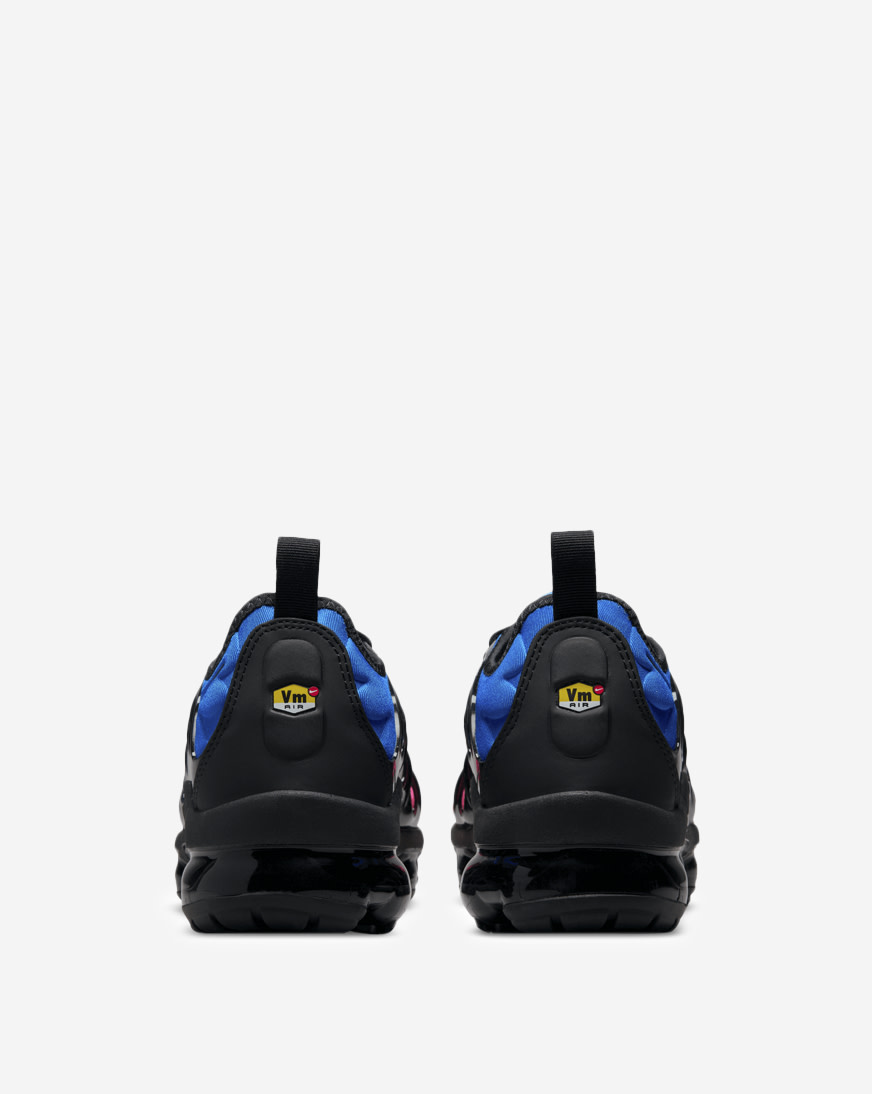 pink blue and black vapormax plus