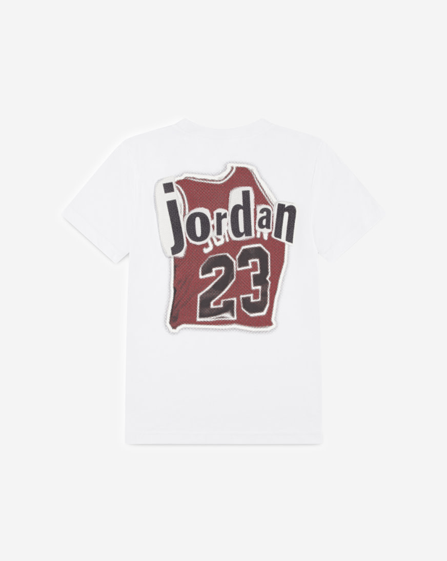 Shop Jordan Big Kids' Jersey Collage T-Shirt 95D737-001 white