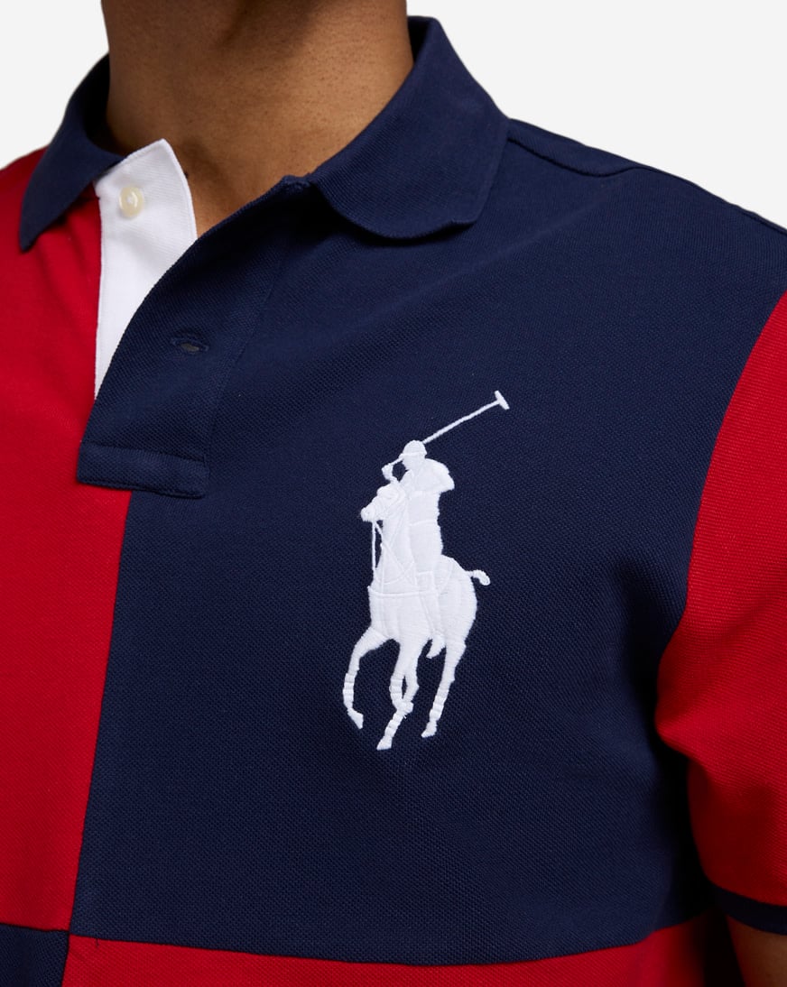 Shop Polo Ralph Lauren Big Pony Basic Stripe Mesh Polo Shirt