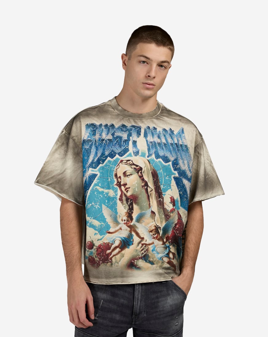 Shop First Row Sacred Vow Angel Cropped Tee FRM3039-CRM cream