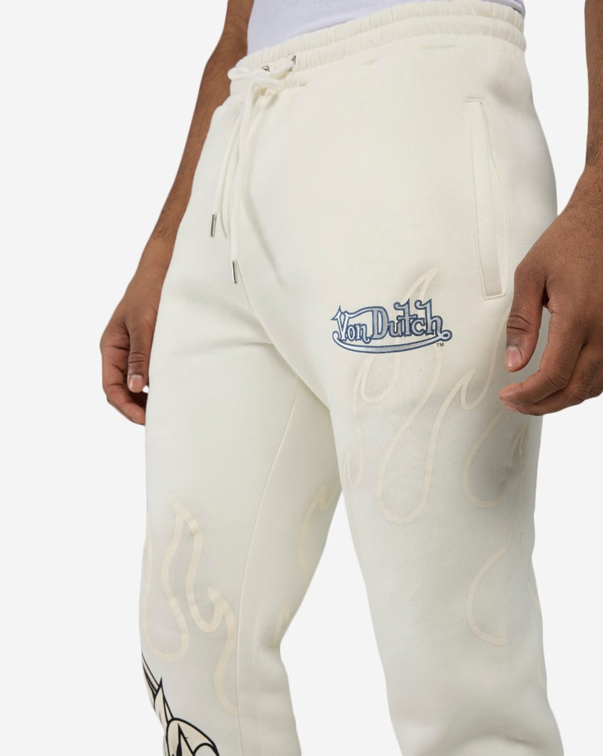 Shop Von Dutch Eye Of Fortune Flame Fleece Pant 4VND3B0179SN-CRM