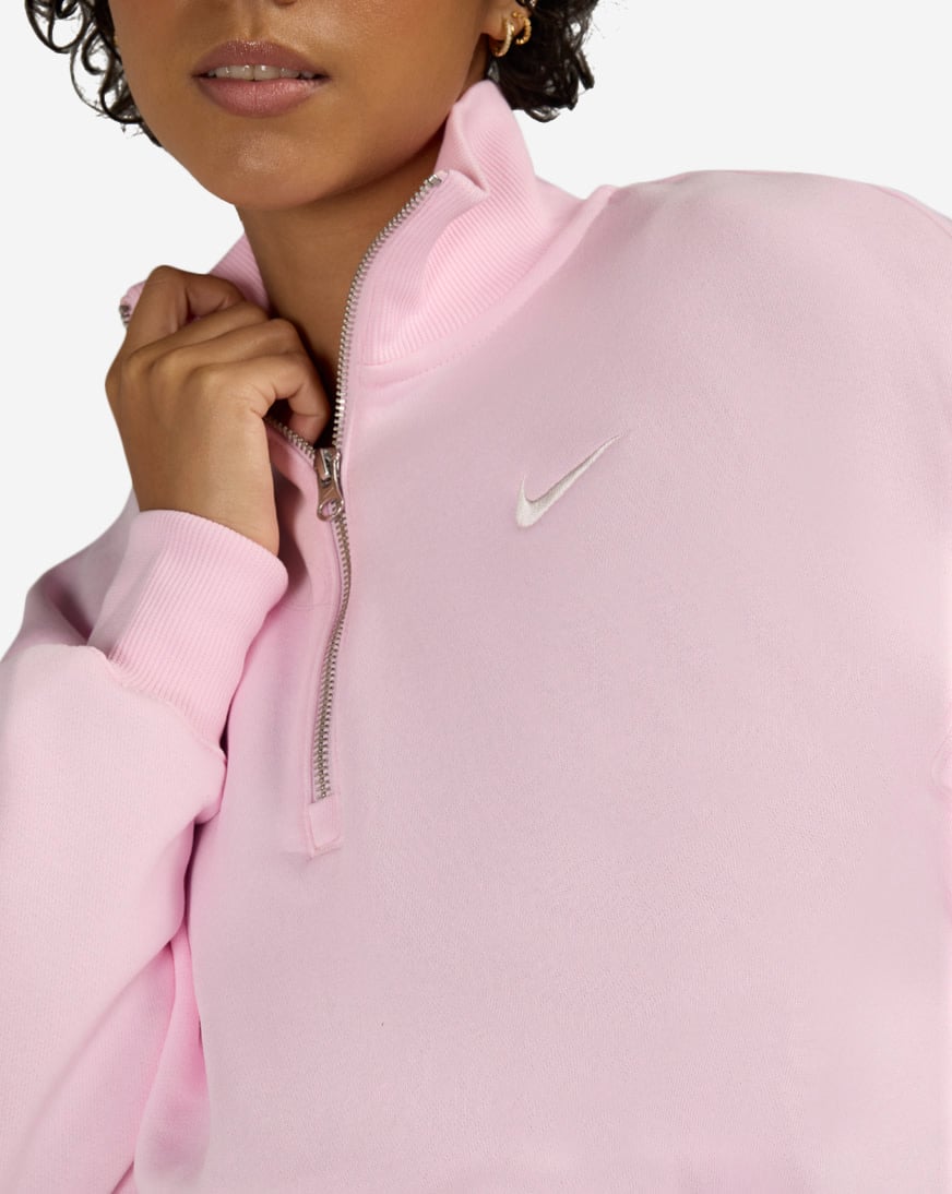Shop Nike NSW Phoenix Fleece 1/4-Zip Cropped Sweatshirt DQ5767-663