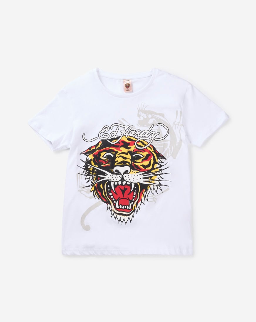 Shop Ed Hardy Kids' Tiger Tee EHKT-9033WHT white | SNIPES USA
