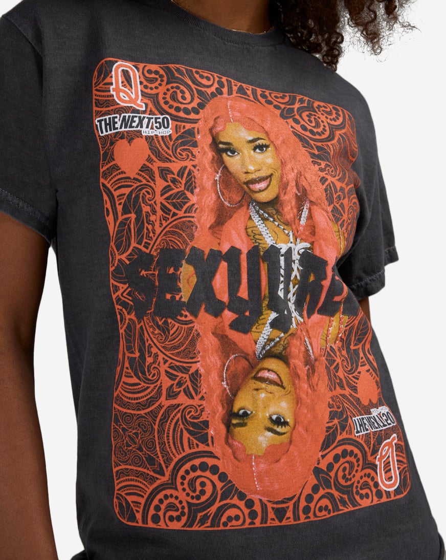 Shop Graphic Tees Sexyy Red Queen Of Hearts Tee HHA2940XX black