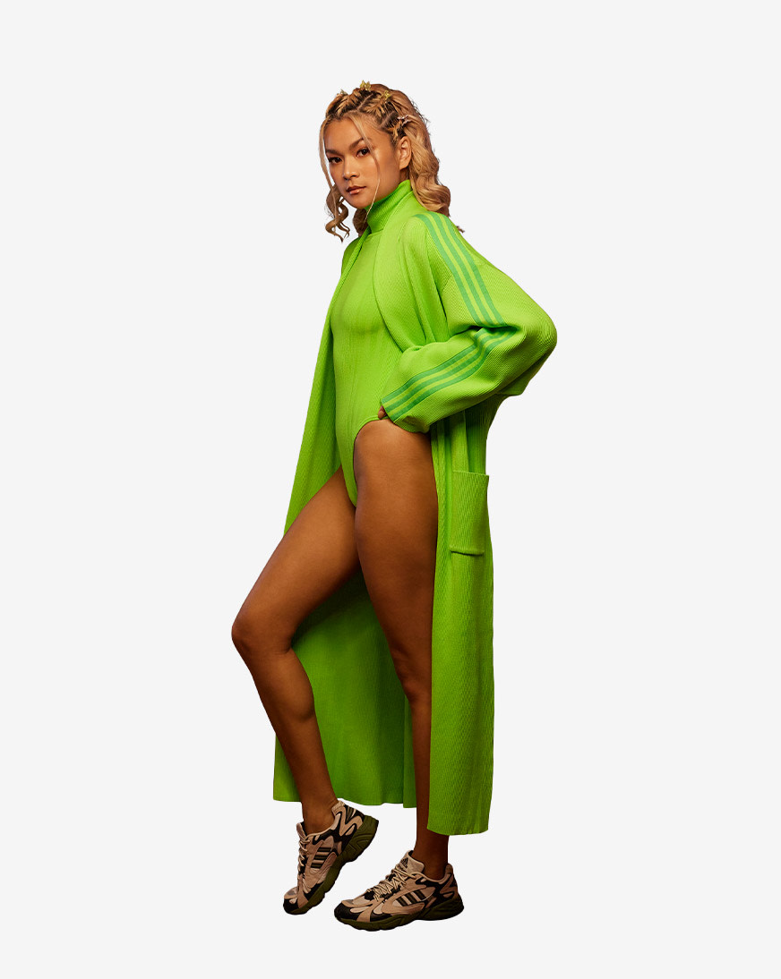 Shop adidas IVY PARK Knit Rib Robe HH9356 green | SNIPES USA