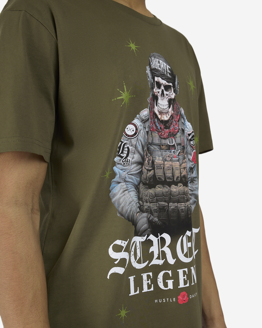 Shop Hasta Muerte Street Legend Tee HMSTREETLGDN-OLV green