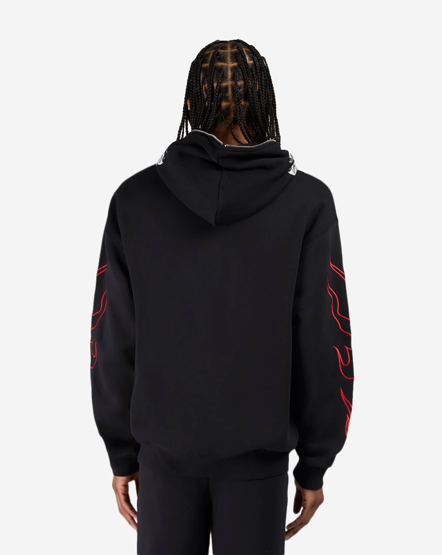 Shop Von Dutch Eye Of Fortune Full-Zip Hoodie 4VND2B0084SN-BLK