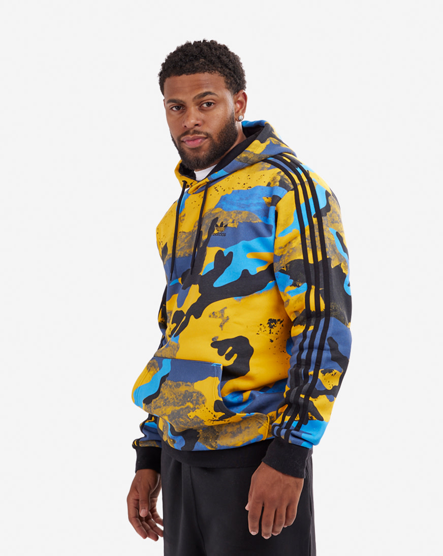 Adidas Men's Camo All Over Print Hoodie in Gold | Size 2XL | HK2804