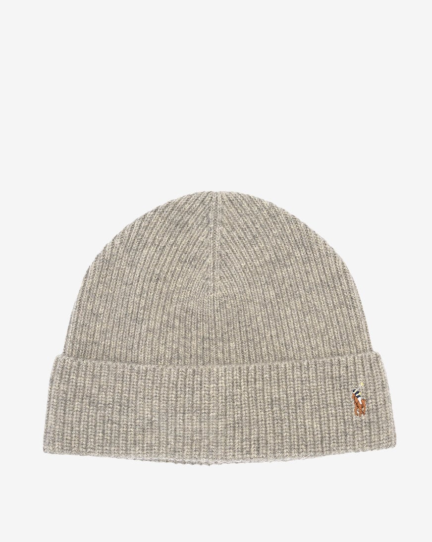 Shop Polo Ralph Lauren Signature Cuff Beanie PC0483-034 grey