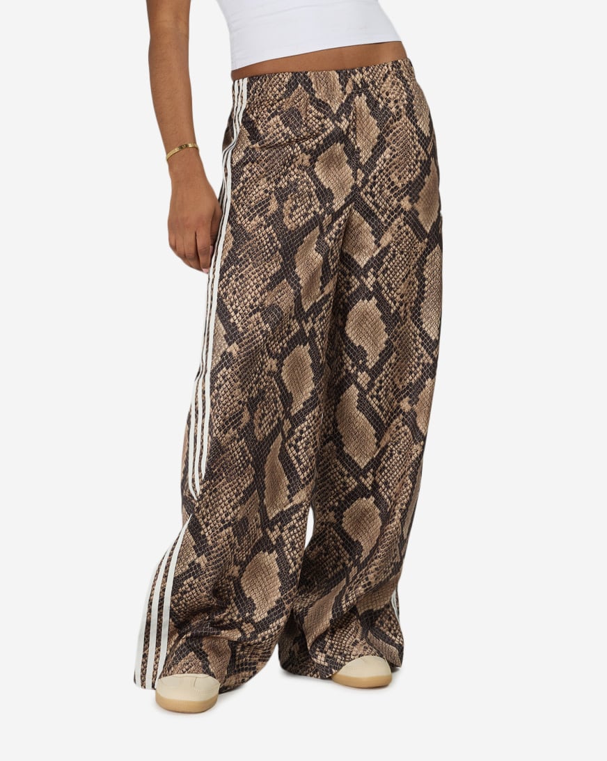 Shop adidas Satin Snake Print Wide Leg Track Joggers KX1886 animal