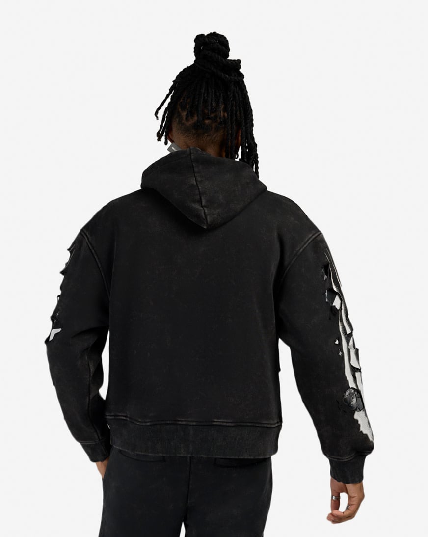 Shop Smoke Rise Racing Double Layer Hoodie FO26S428SN-BLK black