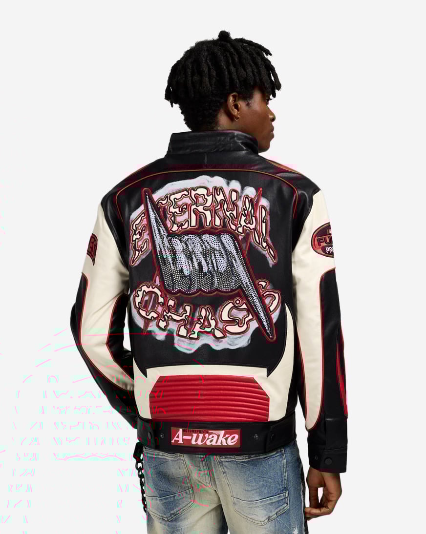 Shop Smoke Rise PU Racing Jacket OJ25688SN-RED red | SNIPES USA