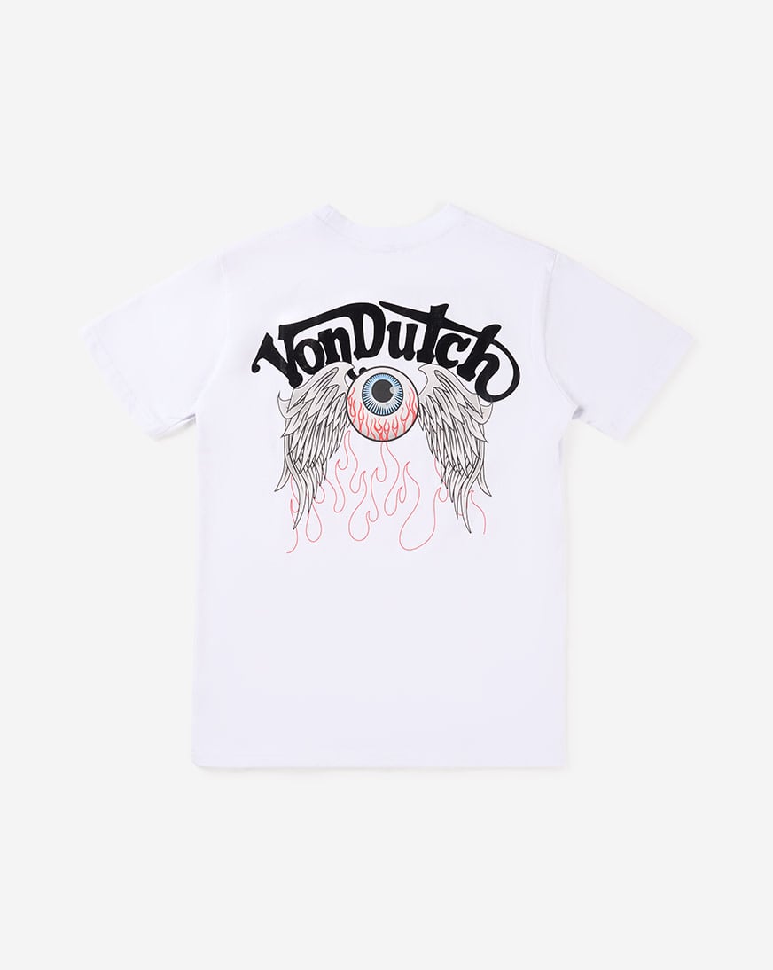 Shop Von Dutch Kids' Eyeball Backhit Graphic Tee VND9E0199 white