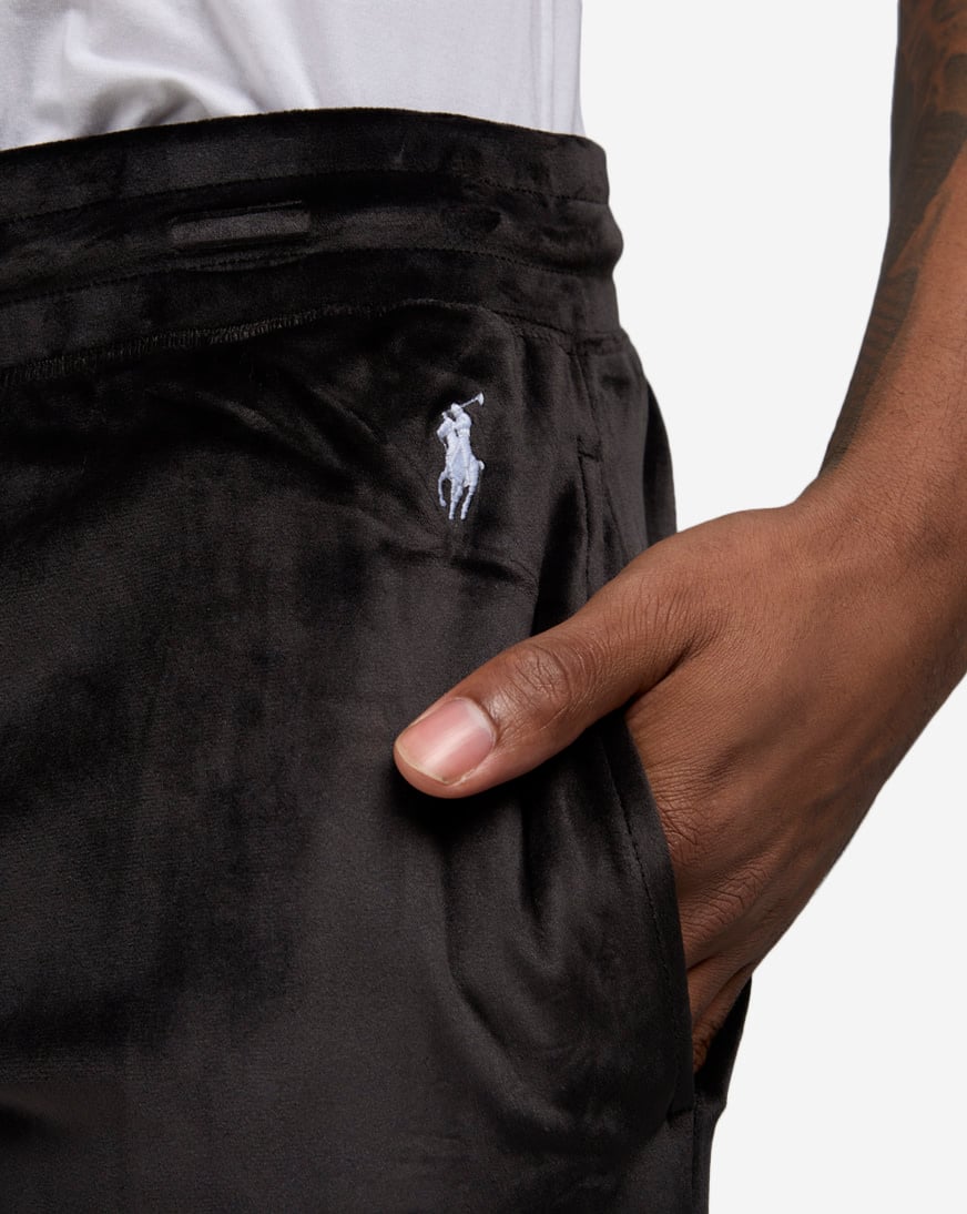 Shop Polo Ralph Lauren Plush Velour Joggers PPVLPR-70S black