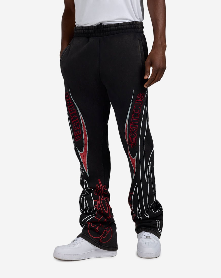 Shop Smoke Rise Field Stacked Fleece Pants FP25559SNZ-RED red
