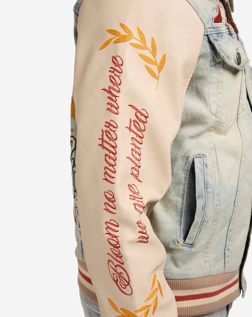 Shop Smoke Rise Vintage Rip Repair Denim Jacket JJ24108SNZ-BLU