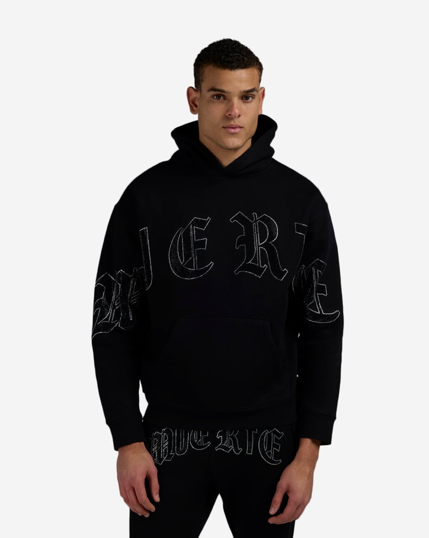Shop Hasta Muerte Muerte OE Embossed Hoodie HMOEEMBOSSHOOD-BLK