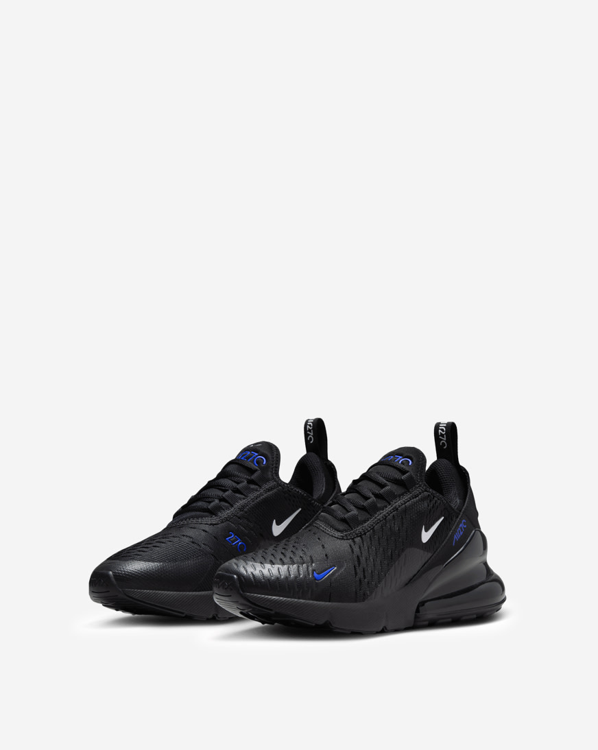 nike air max 270 black with blue tick