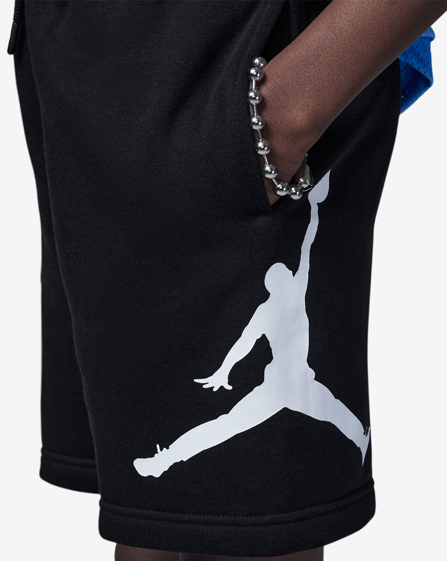 Shop Jordan Boys' Jumpman Air Fleece Shorts 95B483-023 black