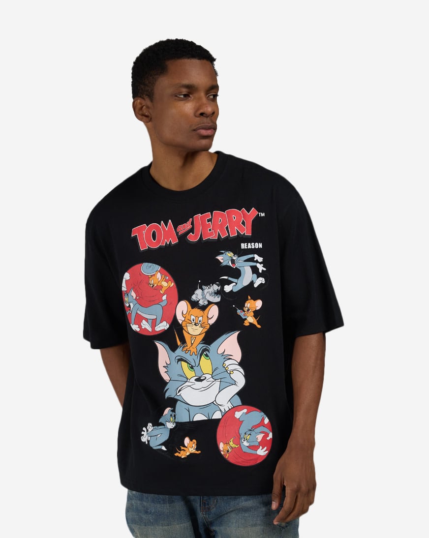 Shop Reason Tom and Jerry Face Tee TJS6TM-223JK black | SNIPES USA