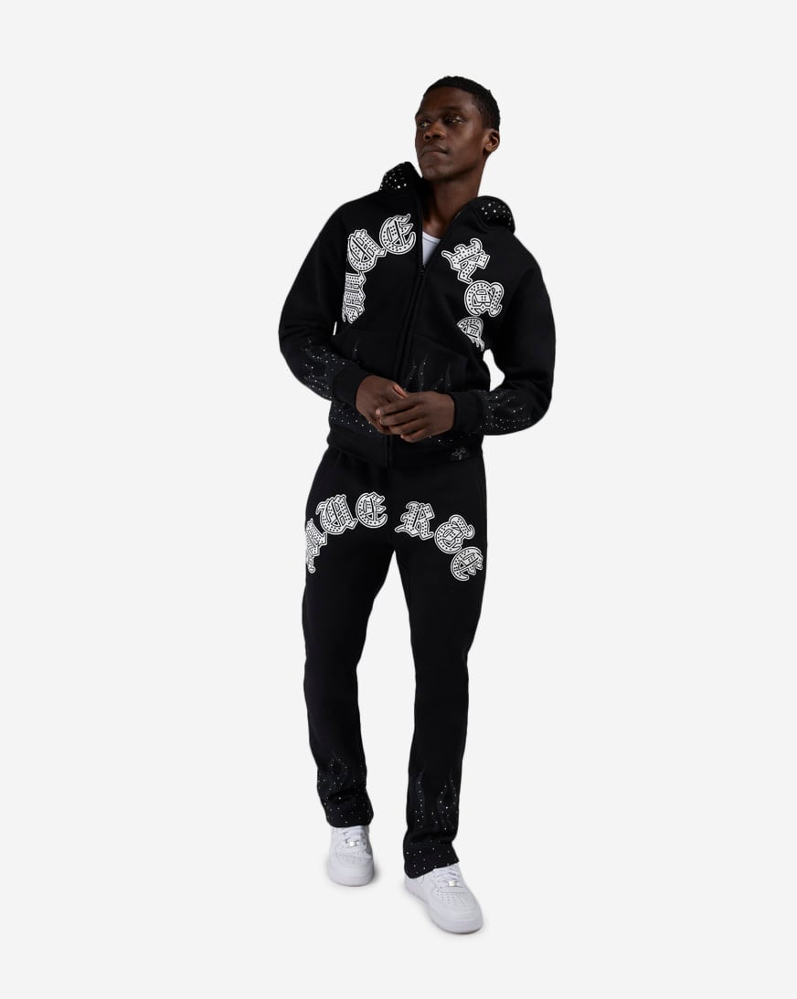Shop Hasta Muerte Muerte Flames Hoodie MUERTEFLMHOOD-01 black