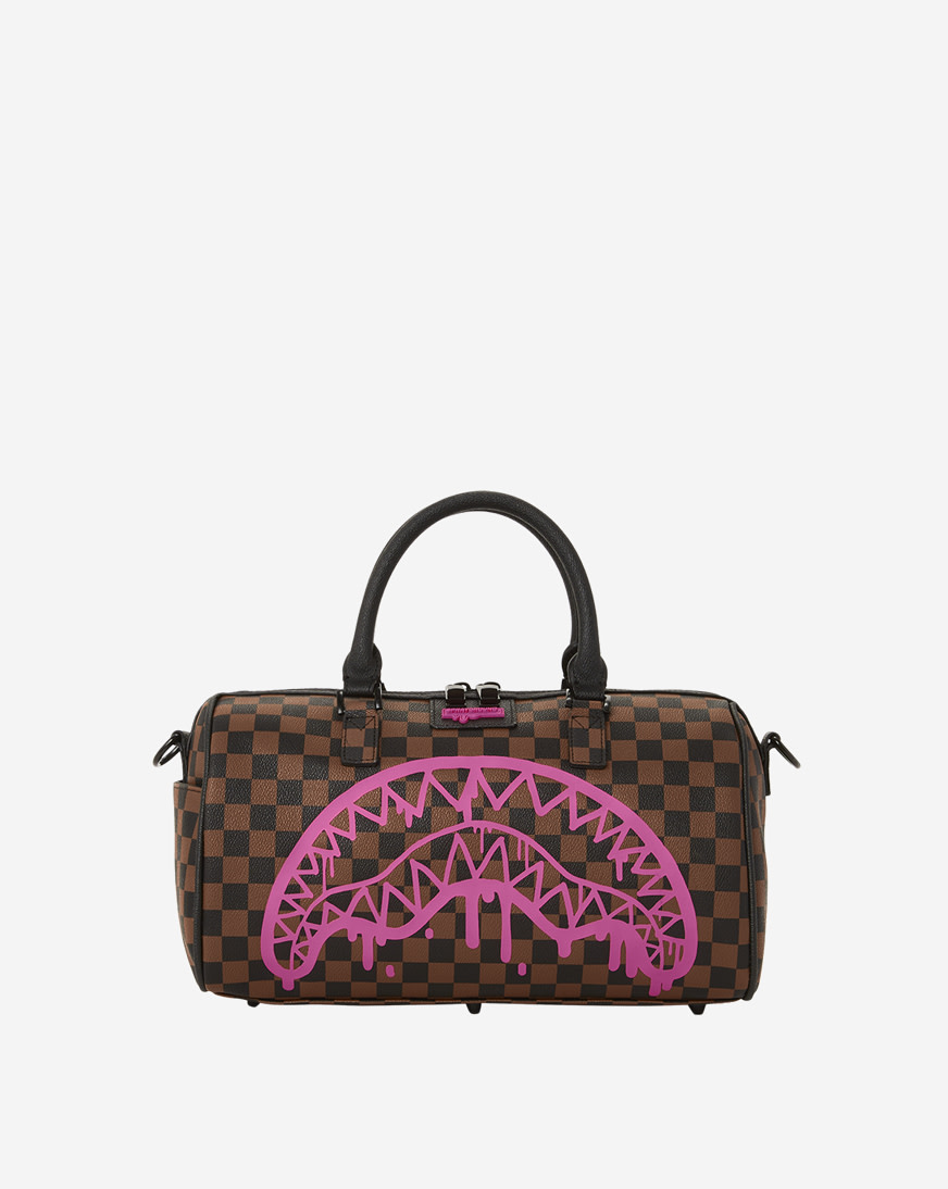 Shop Sprayground Pink Drip Check Duffel Bag D5330 multi | SNIPES USA
