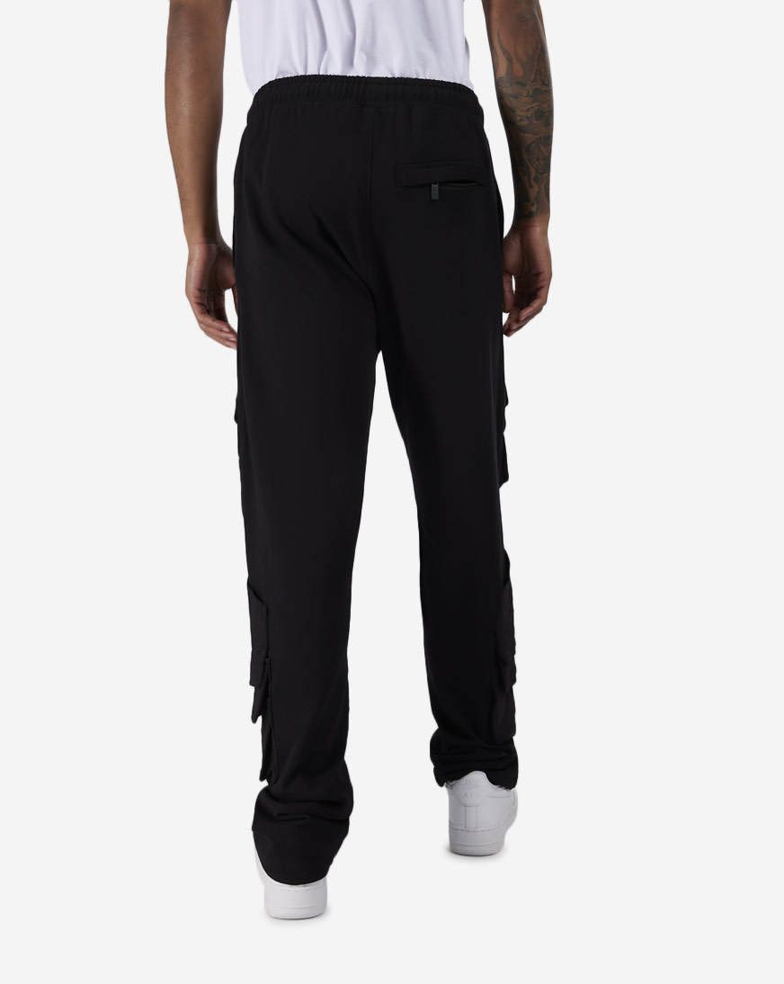 Shop KCGG Stacked Utility Pocket Fleece Pants PRKB102-BLK