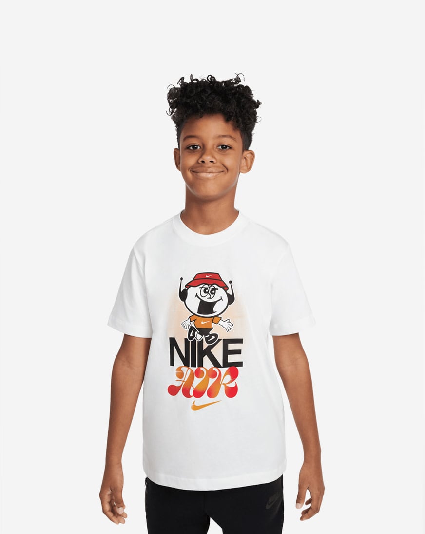 Shop Nike Big Kids' Bucket Hat Graphic Tee HV5209-100 white