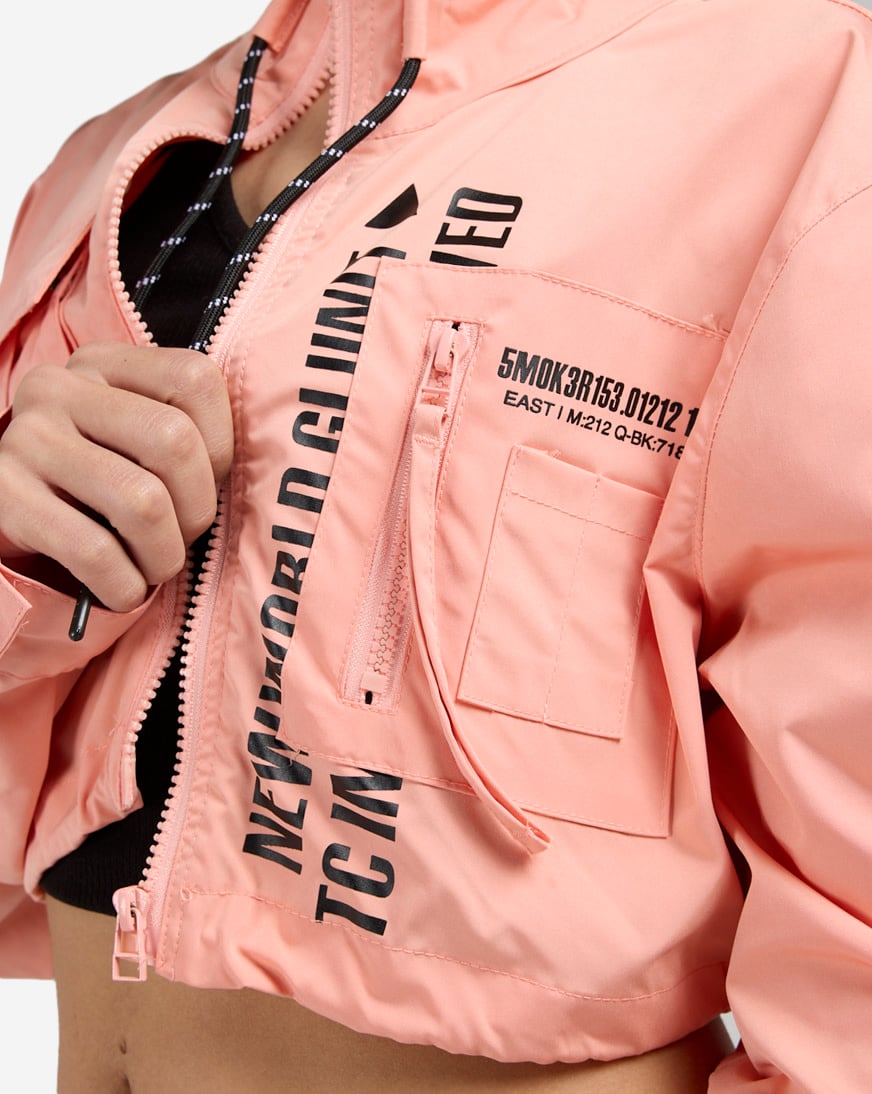 Shop Smoke Rise Cropped Nylon Jacket EW24172SN-SAN orange