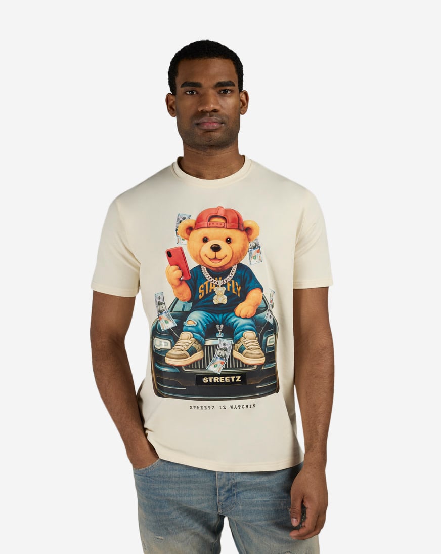 Shop STREETZ IS WATCHIN Stay Fly Bear Tee SIW5279-CRM cream