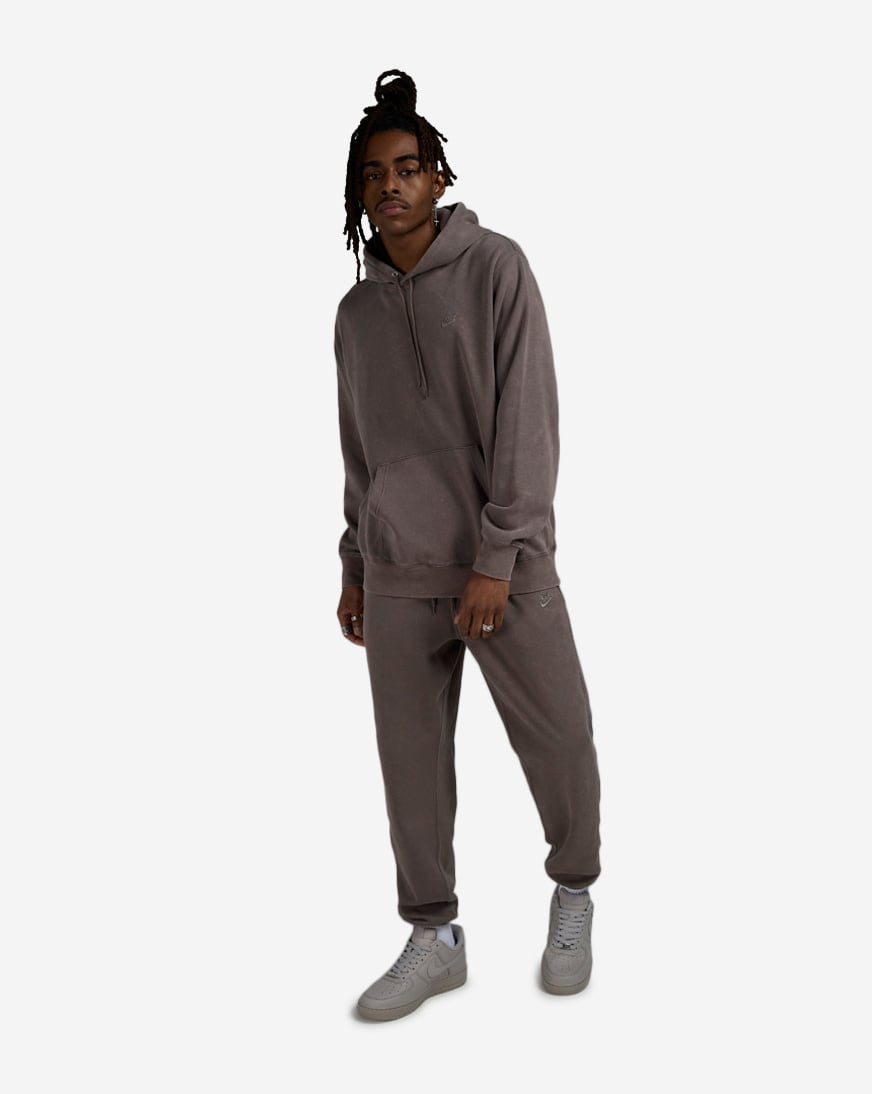 Shop Nike NSW Club Washed Cuffed Fleece Pants IQ1218-289 brown