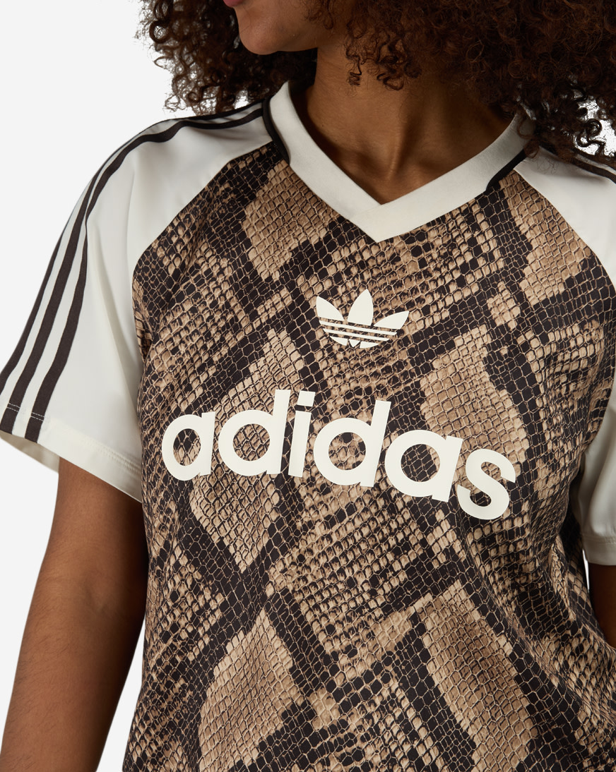 Shop adidas Snake Print Satin Jersey KX1897 brown | SNIPES USA