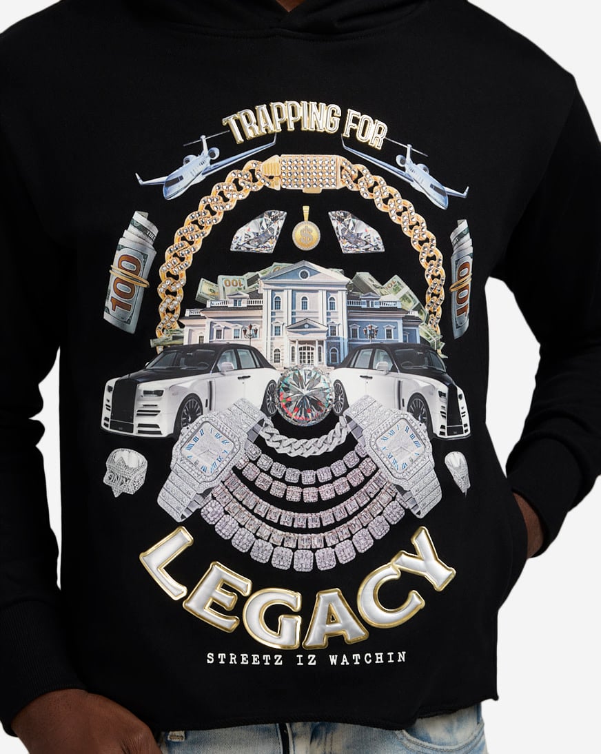 Shop STREETZ IS WATCHIN Crop Legacy Hoodie CHDSIW5165-BLK