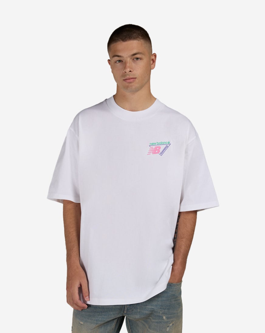 Shop New Balance Classic Tri-Logo Heat Map T-Shirt MT61V4ZG-WT