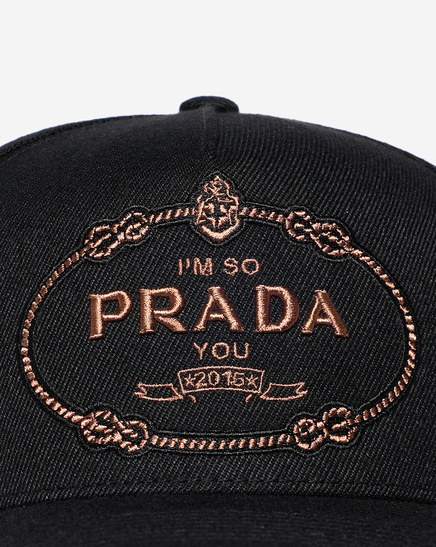PRADA ビーズロゴ 、クロップトロンT Shop Field Grade Prada You Full Twill Trucker Hat 1006735 black