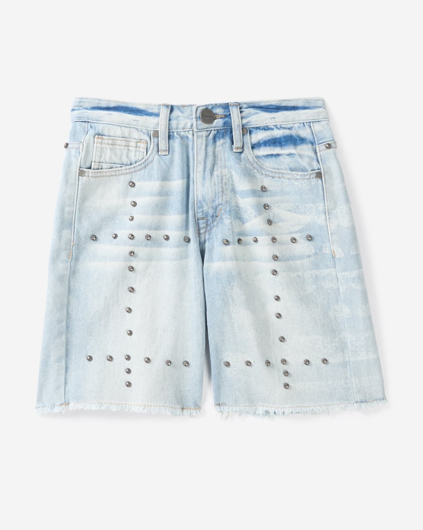 Shop Smoke Rise Kids' Studded Jean Shorts BJS26S431SN-DOMINOBLUE