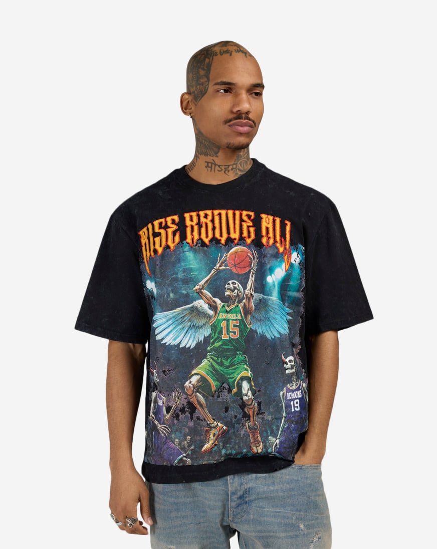VERDY キャラクターTシャツ RISE ABOVE Shop Graphic Tees Rise Above All Tee RD5-026-001 black | SNIPES USA