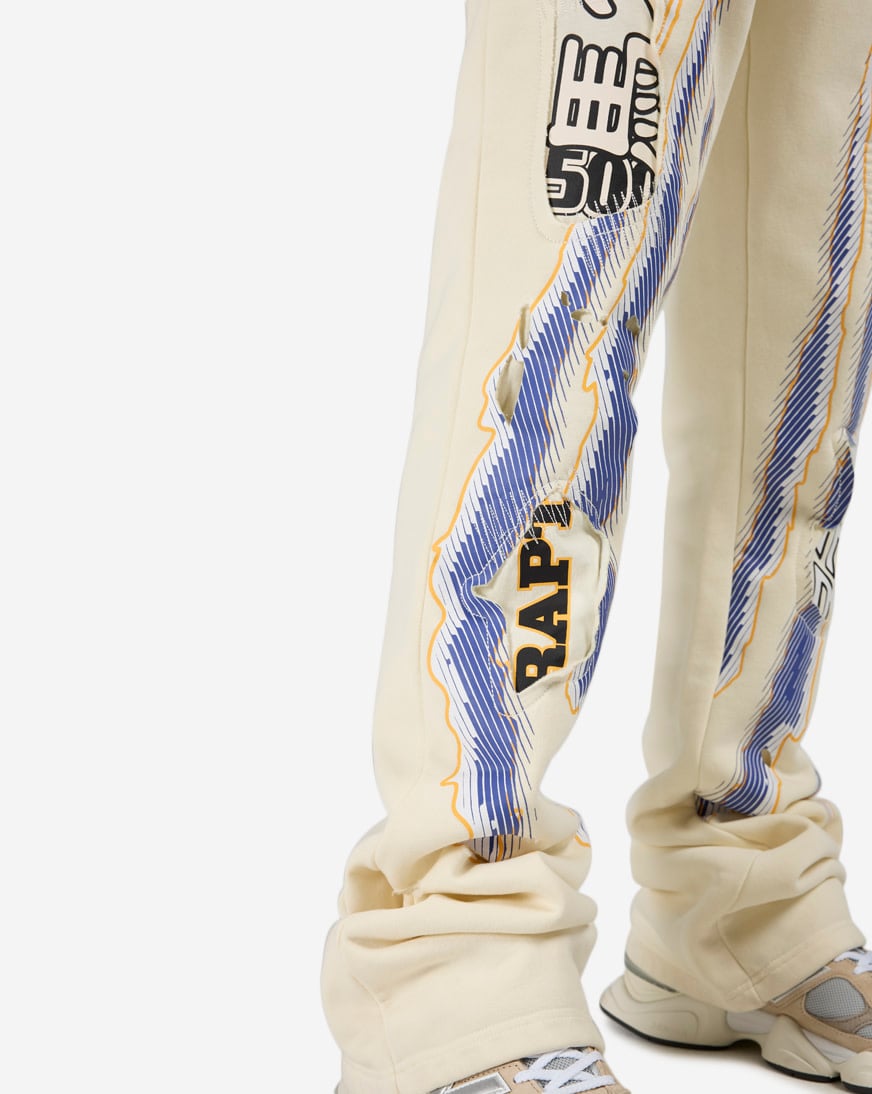 Shop Smoke Rise Racing Fleece Pants FP26S428SNZ-ECR cream | SNIPES USA