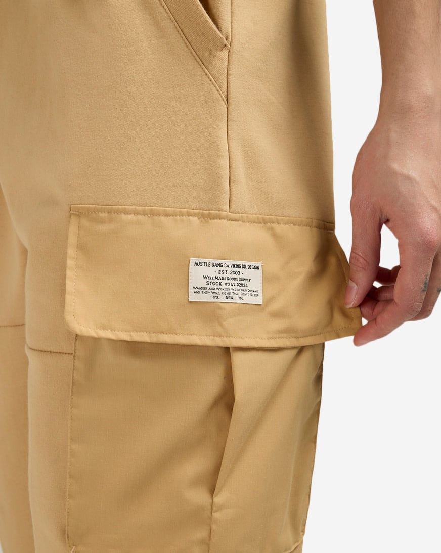 Shop Hustle Gang Practice Cargo Pants 2411110-FRA beige