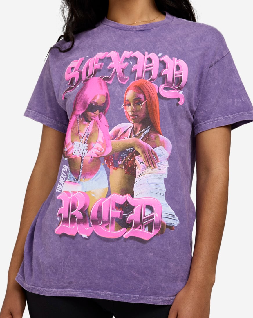 Shop Graphic Tees Sexyy Red Money Pose HHA2120XX purple | SNIPES USA