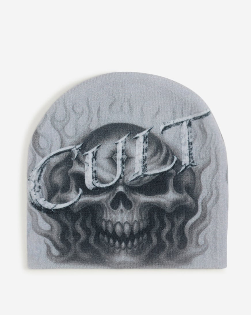 Shop Cult of Individuality Skeleton Knit Hat 626BS-KHS01A grey