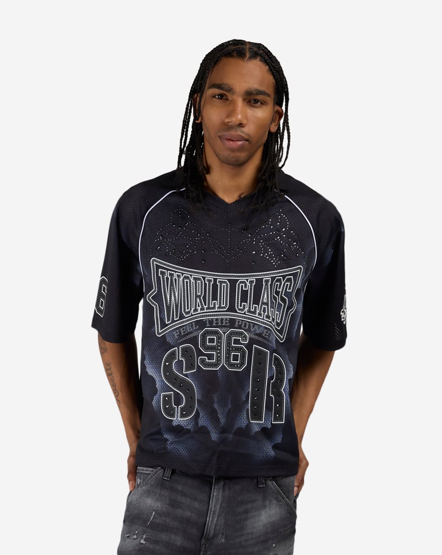 Shop Smoke Rise World Class Mesh Polo Tee KT26S137SN-BLK black