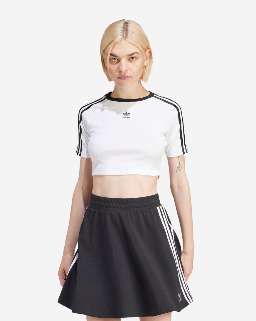 アディダス Adidas 【 3-Stripes Crop Top With Removable Pads Women 】 レディース adidas Women's Essentials 3-Stripes Crop Top with Removable