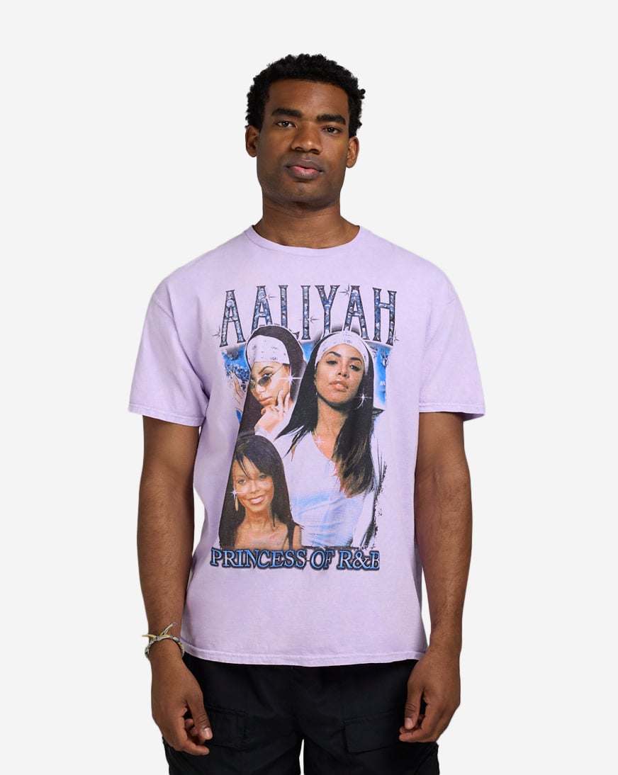 Shop Graphic Tees Washed Aaliyah Tee ALA1076XX purple | SNIPES USA