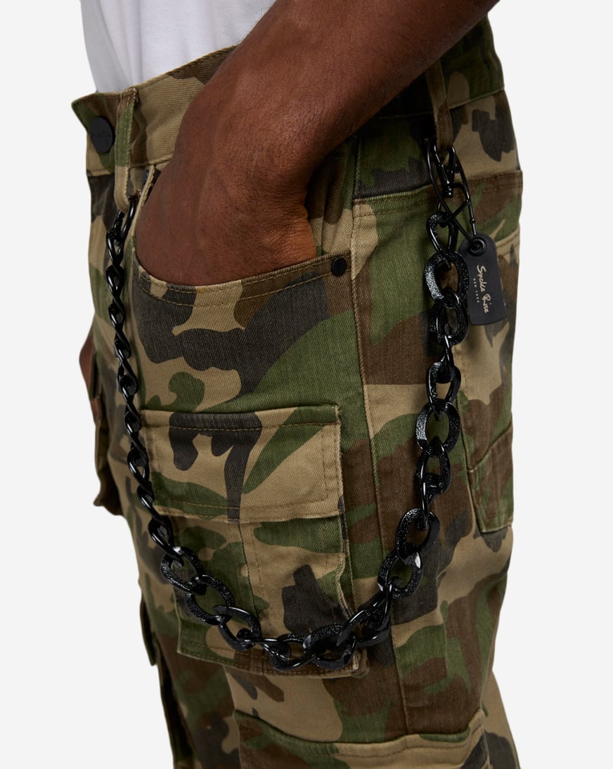 Shop Smoke Rise Stacked Flare Twill Pants JP25632SNZ-CAM camo