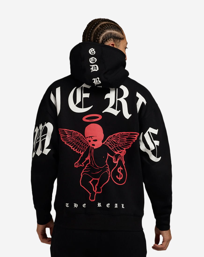 Shop Hasta Muerte Real Oe Muerte Hoodie HMREALOEHD-BLK black