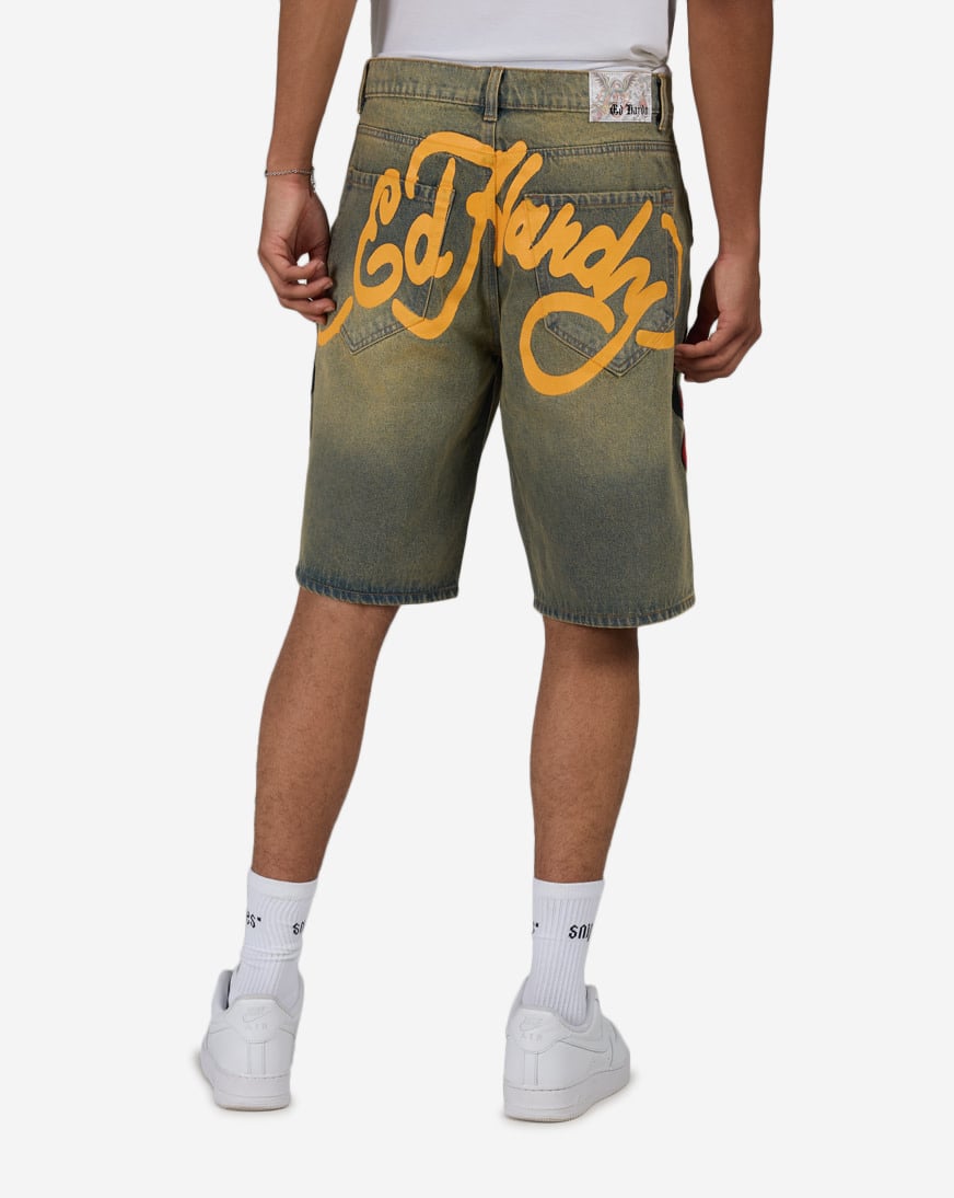 Shop Ed Hardy Skulls Denim Short MEHD800213-TIN blue | SNIPES USA
