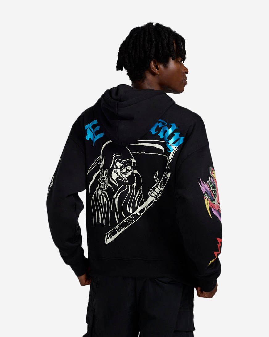 Shop Ed Hardy Skull Pullover Hoodie EHM13021RS-BLK black | SNIPES USA
